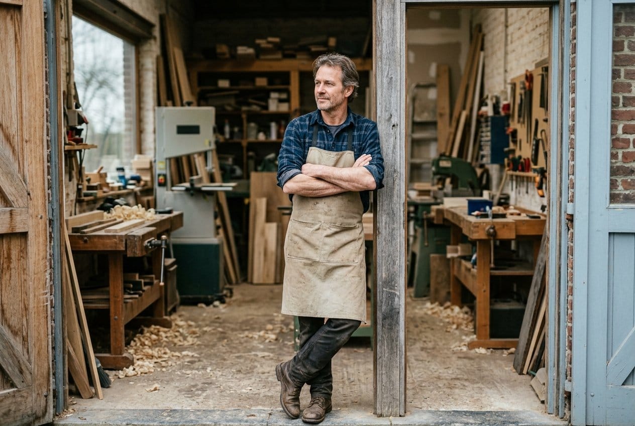 Ondernemingsvorm wijzigen 1 Ondernemer in de deuropening van zijn werkplaats