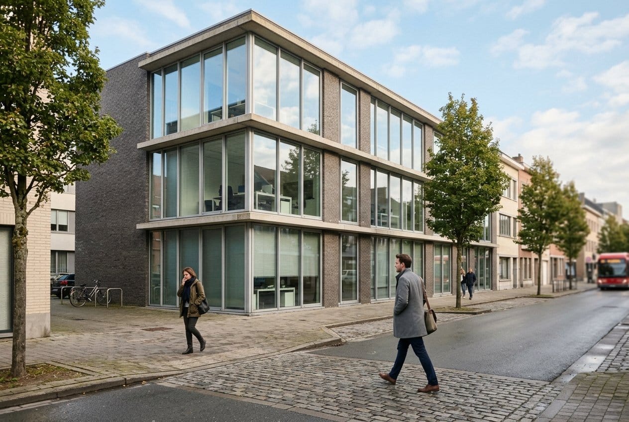 Modern kantoorgebouw in een Belgische stad